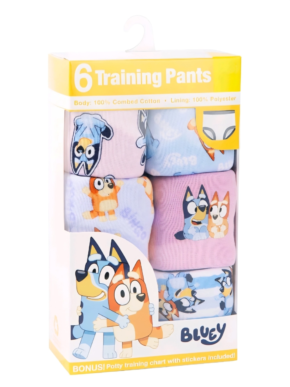 🧵♡Bluey Character Toddler Girl Training Pants, 6 - Pack, Sizes 3T - Picture 2 of 5
